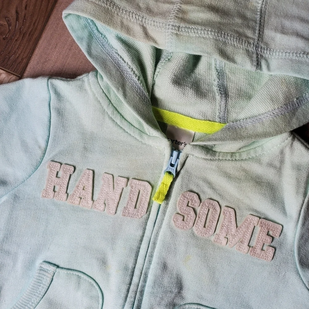 Carter's Size 6m Baby Boy Handsome Hooded Light Zip-up Jacket